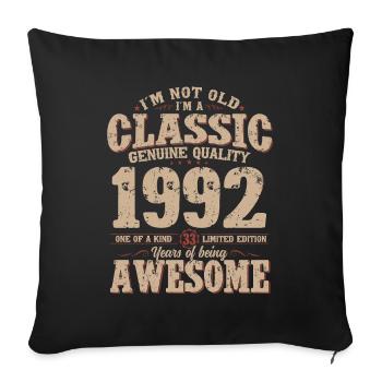 33rd Birthday Legend Born in 1992 - Sofa pillowcase 17,3'' x 17,3'' (45 x 45 cm) - black - Front