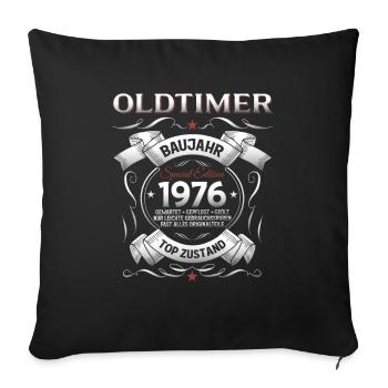 50. Geburtstag Mann Oldtimer Jahrgang 1976 - Sofakissenbezug 45 x 45 cm - Schwarz - Vorne
