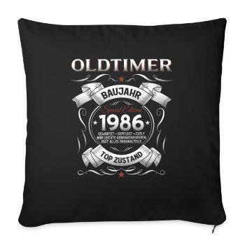 40. Geburtstag Mann Oldtimer Jahrgang 1986 - Sofakissenbezug 45 x 45 cm - Schwarz - Vorne