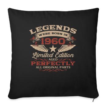65th Birthday Original Vintage 1960 - Sofa pillowcase 17,3'' x 17,3'' (45 x 45 cm) - black - Front