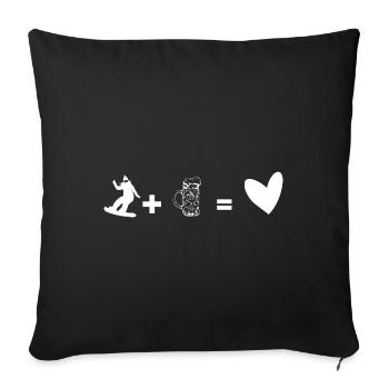 Beer - Heart - Snowboarding - (2) - Sofa pillowcase 17,3'' x 17,3'' (45 x 45 cm) - black - Front