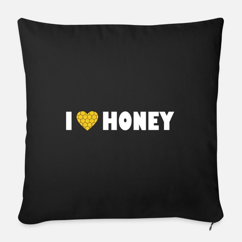 Honig I Love Honey Biene Bee - Sofakissenbezug 45 x 45 cm - Schwarz