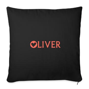 Love and hearts for Oliver - Sofa pillowcase 17,3'' x 17,3'' (45 x 45 cm) - black - Front
