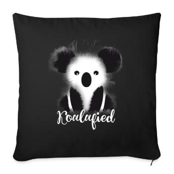 koala peluche ours en peluche dessin animé enfants mignons - Housse de coussin décorative 45 x 45 cm - noir - Devant