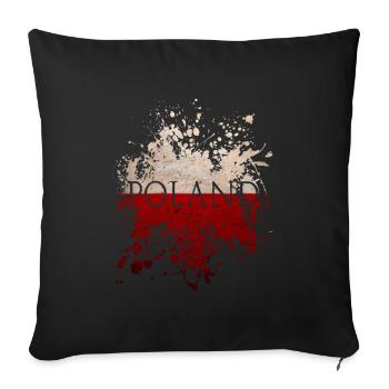 Drapeau pologne drapeau pologne - Housse de coussin décorative 45 x 45 cm - noir - Devant