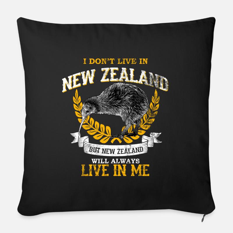 Neuseeland - Sofakissenbezug 45 x 45 cm - Schwarz