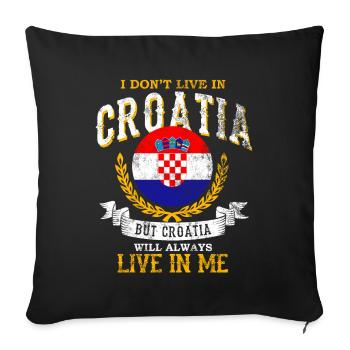 kroatien - Sofakissenbezug 45 x 45 cm - Schwarz - Vorne