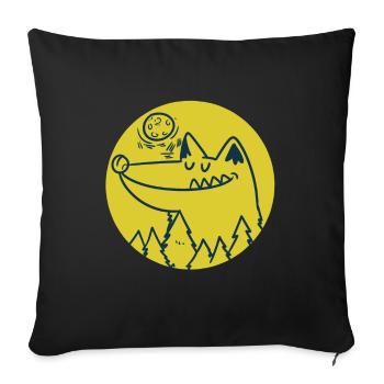 Wolf Cartoon Comic Rudel Beute Geschenk Idee Wild - Sofakissenbezug 45 x 45 cm - Schwarz - Vorne