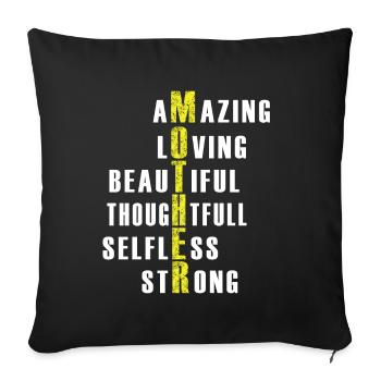Mother's Day - Sofa pillowcase 17,3'' x 17,3'' (45 x 45 cm) - black - Front