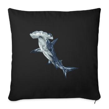 Gigantic Hammerhead shark - Hammerhai - Housse de coussin décorative 45 x 45 cm - noir - Devant