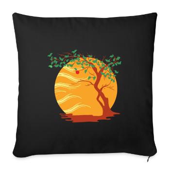 Temps d'automne automne début d'automne - Housse de coussin décorative 45 x 45 cm - noir - Devant