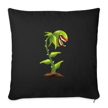 Plante carnivore - Housse de coussin décorative 45 x 45 cm - noir - Devant