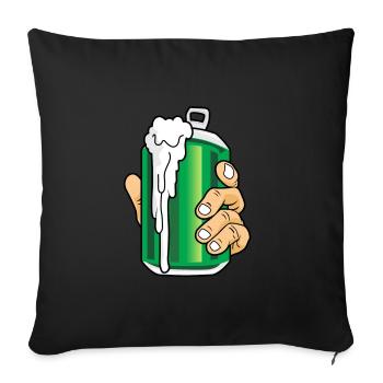 Bière - bière en conserve Prost - Housse de coussin décorative 45 x 45 cm - noir - Devant