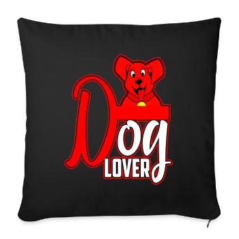 Amoureux des chiens - Housse de coussin décorative 45 x 45 cm - noir - Devant