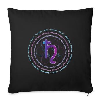 Saturne Symbole astronomique des lunes système solaire - Housse de coussin décorative 45 x 45 cm - noir - Devant