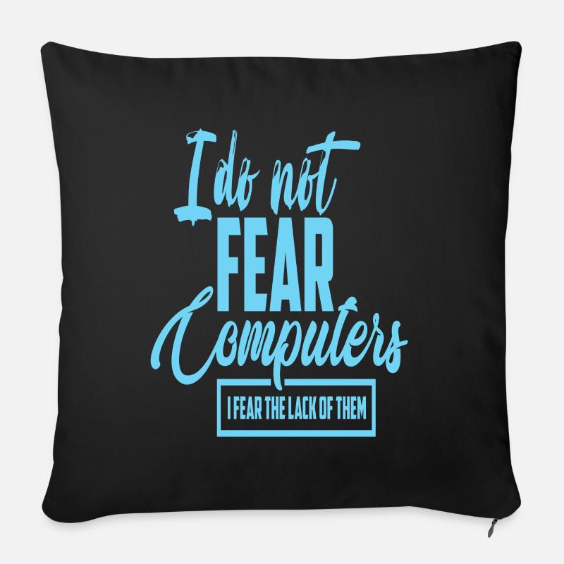 Computer Pc Computer Saying Freak suchti - Sofa pillowcase 17,3'' x 17,3'' (45 x 45 cm) - black