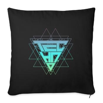 Techno Technology Pentagramm Festival Raver - Sofakissenbezug 45 x 45 cm - Schwarz - Vorne