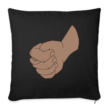 German rap hip hop rap fig hand sign - Sofa pillowcase 17,3'' x 17,3'' (45 x 45 cm) - black - Front