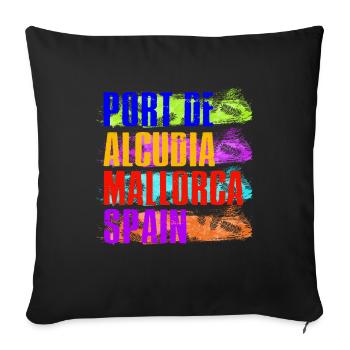 Port De Alcudia Spain Balearic Islands Majorca vacation - Sofa pillowcase 17,3'' x 17,3'' (45 x 45 cm) - black - Front