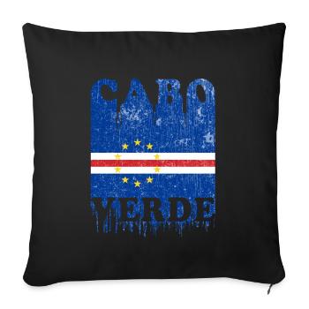Cabo Verde 2020 Cap Verde Drapeau Afrique - Housse de coussin décorative 45 x 45 cm - noir - Devant