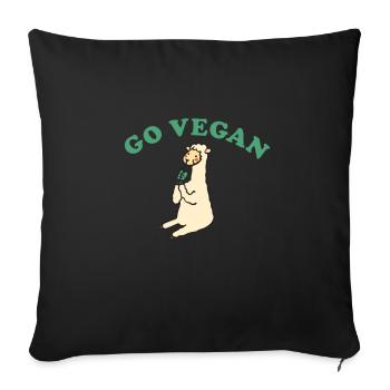 Go vegan - Sofa pillowcase 17,3'' x 17,3'' (45 x 45 cm) - black - Front