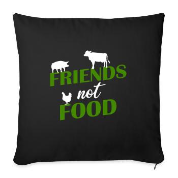 Des amis pas de la nourriture - Housse de coussin décorative 45 x 45 cm - noir - Devant