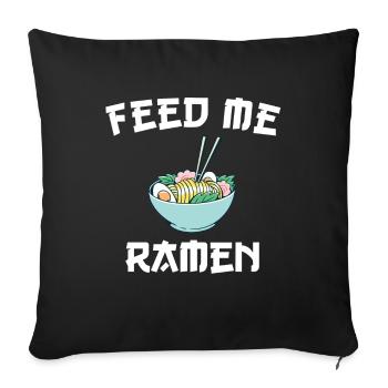 Nourris-moi Ramen - Housse de coussin décorative 45 x 45 cm - noir - Devant