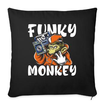 Affe Funk - Sofakissenbezug 45 x 45 cm - Schwarz - Vorne