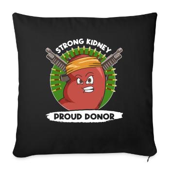 Organspende Design für einen Nierenspender - Sofakissenbezug 45 x 45 cm - Schwarz - Vorne