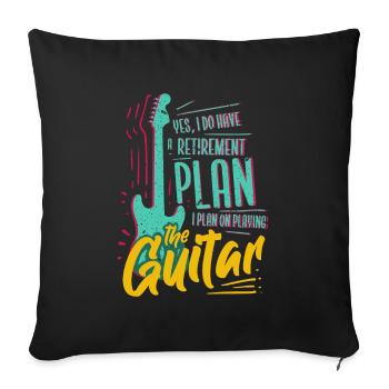 My retirement Plan is playing the Guitar - Housse de coussin décorative 45 x 45 cm - noir - Devant