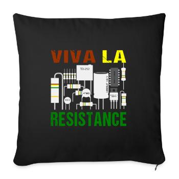 Electronics Multimeter Viva La Resistance Funny - Sofa pillowcase 17,3'' x 17,3'' (45 x 45 cm) - black - Front