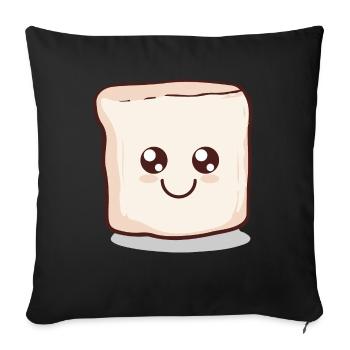 Kawaii Marshmallow | S'more | Camping - Sofa pillowcase 17,3'' x 17,3'' (45 x 45 cm) - black - Front