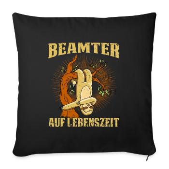 Civil servant for life. Sloth - Sofa pillowcase 17,3'' x 17,3'' (45 x 45 cm) - black - Front