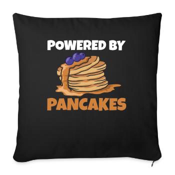 Powered By Pancakes Foodies Sweet Dish Crown - Sofakissenbezug 45 x 45 cm - Schwarz - Vorne