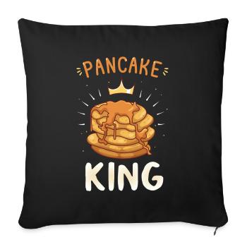 Pancake King Foodies Sweet Dish Crown - Sofakissenbezug 45 x 45 cm - Schwarz - Vorne
