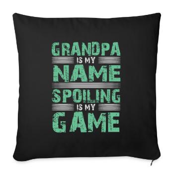 Grand-père Grand-père Paw Grand-père Grand-mère Grand-père - Housse de coussin décorative 45 x 45 cm - noir - Devant