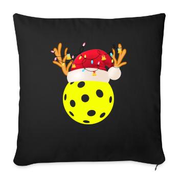Joueur de pickleball de Noël Sport Paddleball - Housse de coussin décorative 45 x 45 cm - noir - Devant