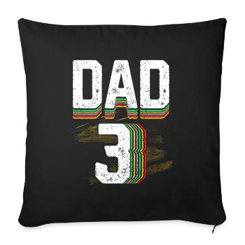 Papa 3 Papa Père Papa Design - Housse de coussin décorative 45 x 45 cm - noir - Devant
