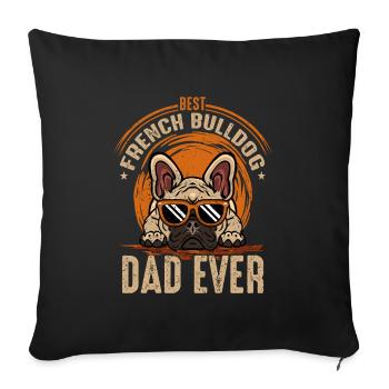 Bulldog Pooch Pet Puppy Propriétaire - Housse de coussin décorative 45 x 45 cm - noir - Devant