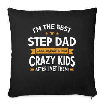 Beau-père Beau-père Beau-père Beau-père - Housse de coussin décorative 45 x 45 cm - noir - Devant