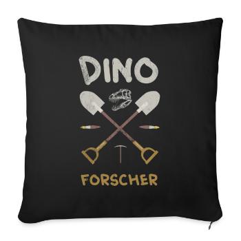 Dinosaurier Forscher Design für Jungs - Sofakissenbezug 45 x 45 cm - Schwarz - Vorne