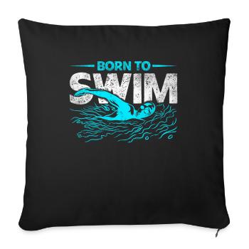 Né pour nager nageurs, design pour - Housse de coussin décorative 45 x 45 cm - noir - Devant