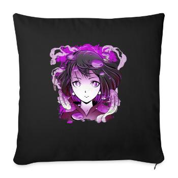 Sakura Haruno Japanese Anime Character - Sofa pillowcase 17,3'' x 17,3'' (45 x 45 cm) - black - Front