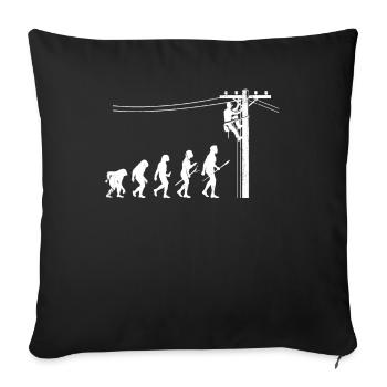 Lineman Evolution Design for Electricians - Sofa pillowcase 17,3'' x 17,3'' (45 x 45 cm) - black - Front