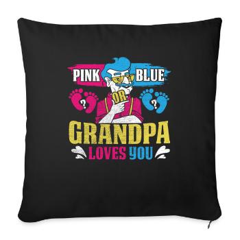 Rosa Oder Blauer Opa Liebt Dich Design Für Opa - Sofakissenbezug 45 x 45 cm - Schwarz - Vorne