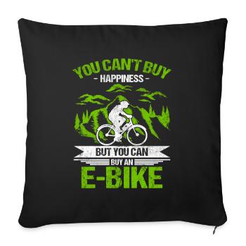 Vous ne pouvez pas acheter du bonheur, mais vous pouvez acheter un vélo électrique - Housse de coussin décorative 45 x 45 cm - noir - Devant