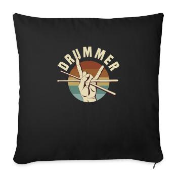 Drums Drummer Drum Teacher Musician - Sofa pillowcase 17,3'' x 17,3'' (45 x 45 cm) - black - Front