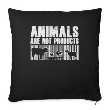 Animals are not products used for abuse - Sofa pillowcase 17,3'' x 17,3'' (45 x 45 cm) - black - Front