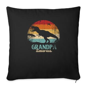 Grandpasaurus Retro Sunset Design For Grandfather - Sofa pillowcase 17,3'' x 17,3'' (45 x 45 cm) - black - Front
