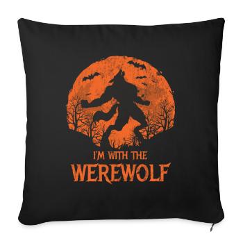 Je suis avec le Werewolf Red Moon Design for Wolves - Housse de coussin décorative 45 x 45 cm - noir - Devant